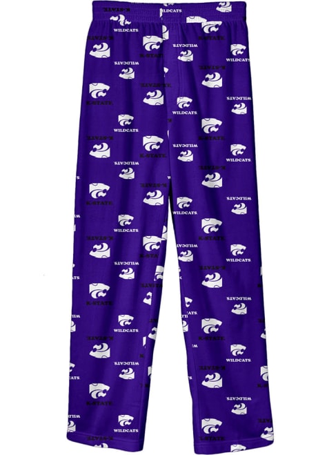 Boys Purple K-State Wildcats All Over Logo Printed Loungewear Sleep Pants