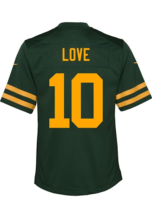 Jordan Love Green Bay Packers Youth Green Nike Alt Replica Football Jersey