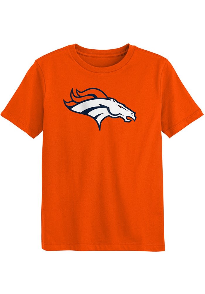 Denver Broncos Boys Orange Primary Logo Short Sleeve T Shirt