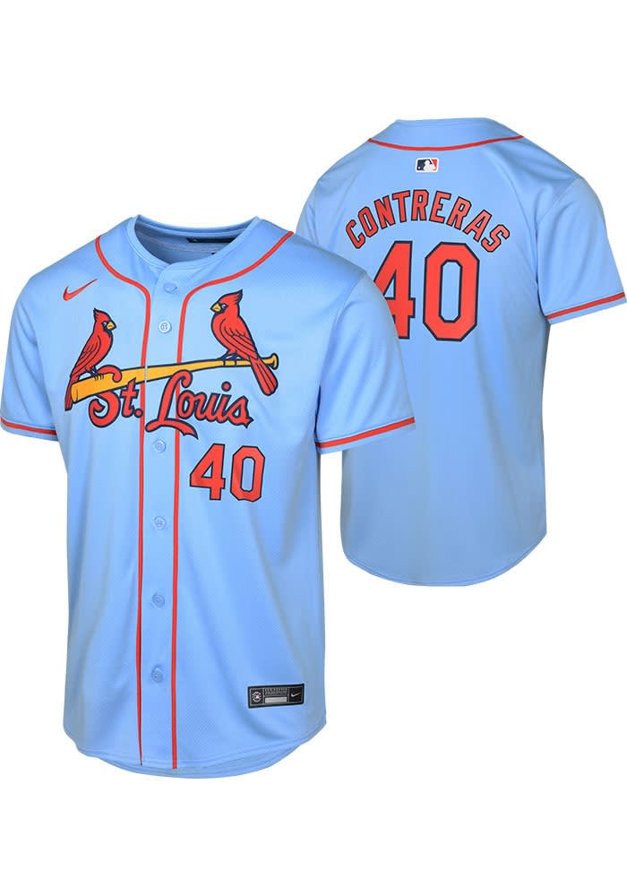 St Louis Cardinals Willson Contreras Youth LIGHT BLUE Alt
