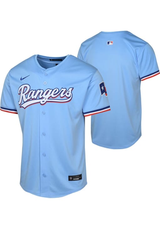 Nike Texas Rangers Youth Light Blue Alt Limited Blank Jersey