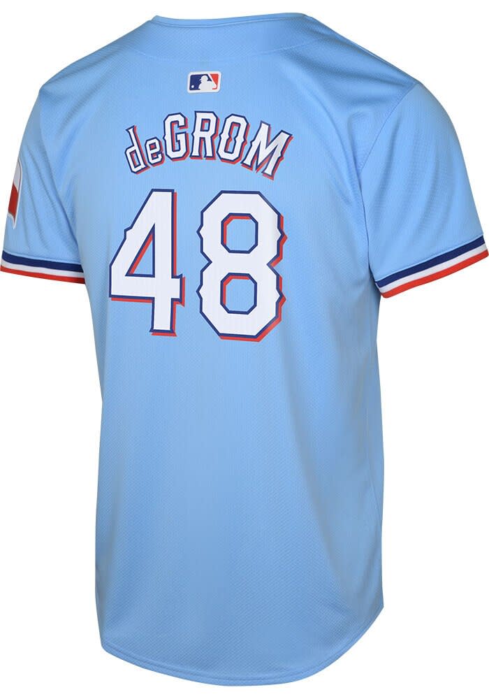 Texas Rangers Jacob DeGrom Youth LIGHT BLUE Alt Limited