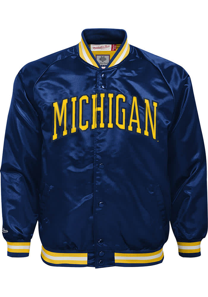 Mitchell and Ness Youth BLUE Michigan Wolverines Satin Light