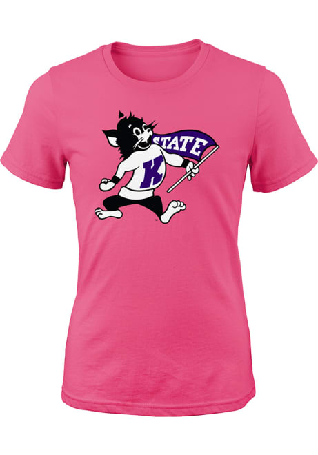 Girls Pink K-State Wildcats Willie Short Sleeve T-Shirt