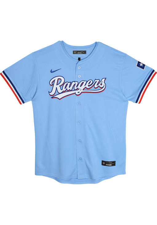 Nike Texas Rangers Boys Light Blue Alt. 1 Limited Blank Baseball Jersey