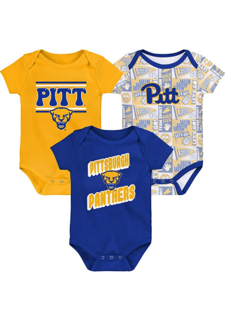 Baby Blue Pitt Panthers Sunday Commics 3PK SS One Piece Set