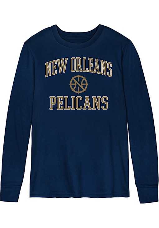 New Orleans Pelicans Boys NAVY #1 Design Long Sleeve T-Shirt