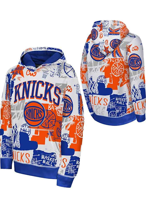 New York Knicks Boys Blue Wild Style Long Sleeve Hooded Sweatshirt