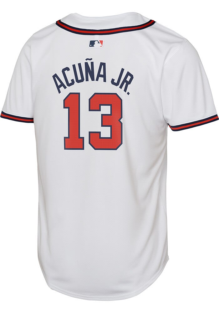 Atlanta Braves Ronald Acuna Jr Youth White Home Limited Baseball