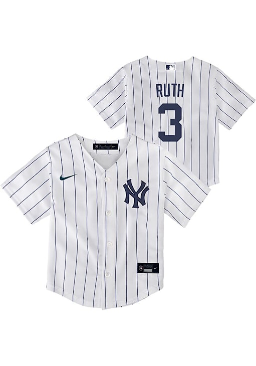 New York Yankees Babe Ruth Baby Home Replica White Baseball Jersey