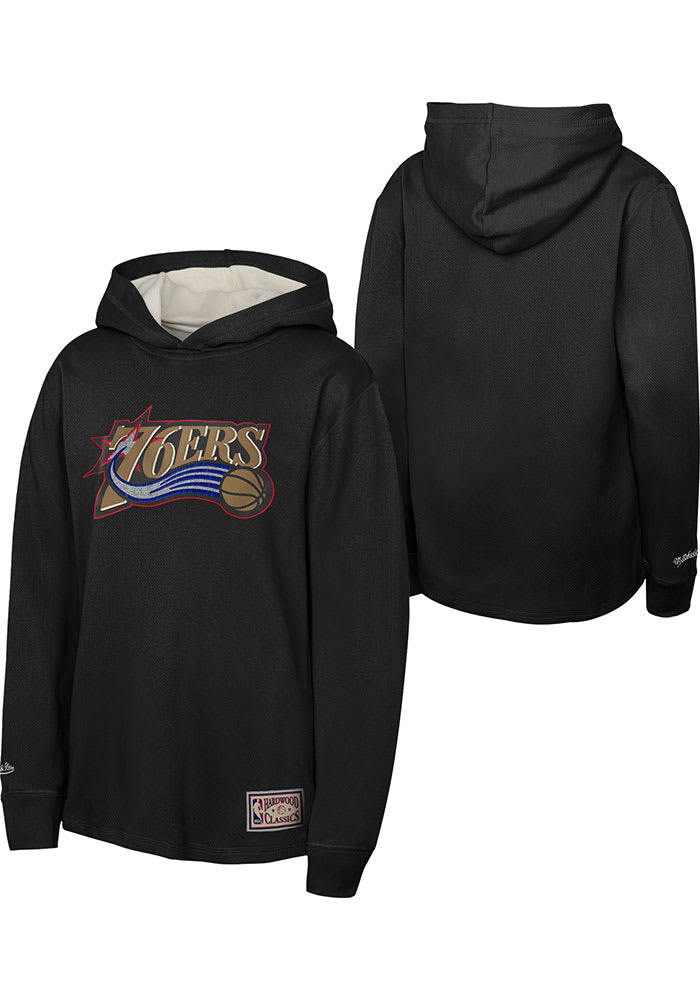 Philadelphia 76ers Mitchell and Ness Youth BLACK Thermal Long