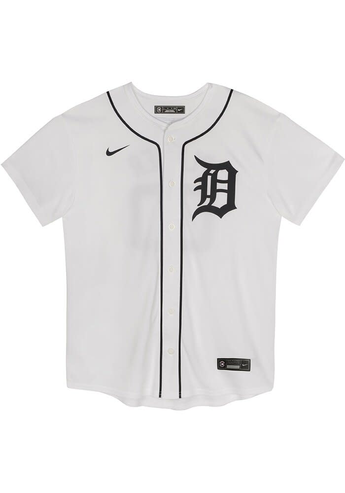 Nike Detroit Tigers ベースボールシャツ Nike Detroit Tigers Boys White Home Game Blank - 133425550