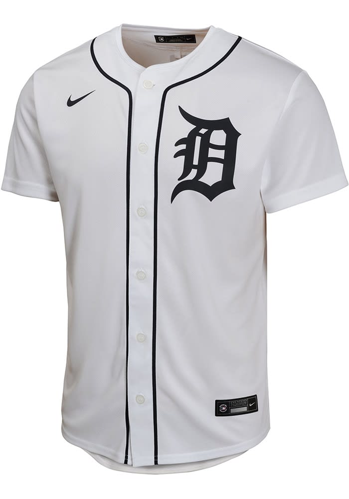 Detroit Tigers Youth White Home Game Blank Baseball Jersey - 133425552