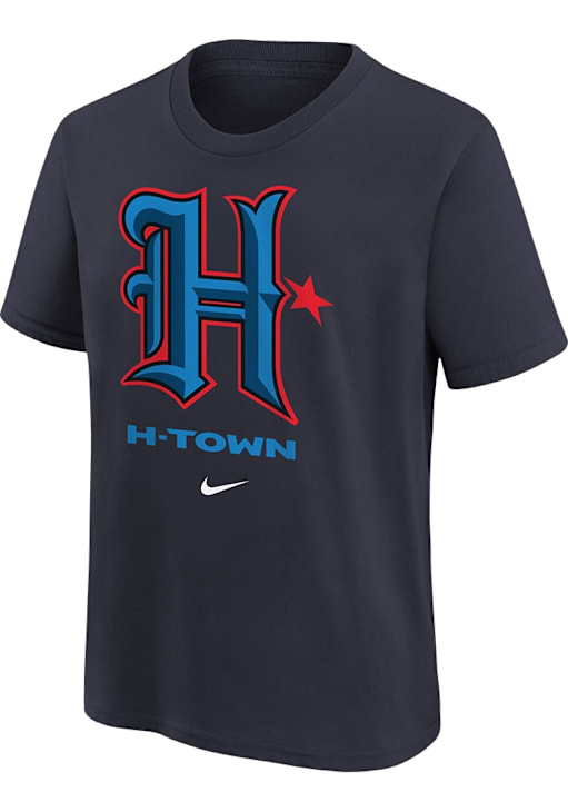 Nike Houston Texans Youth NAVY H-Town Primary Logo Short Sleeve