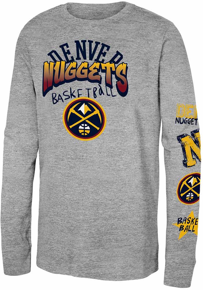 Denver Nuggets Youth HEATHERGREY Street Star Long Sleeve Tee