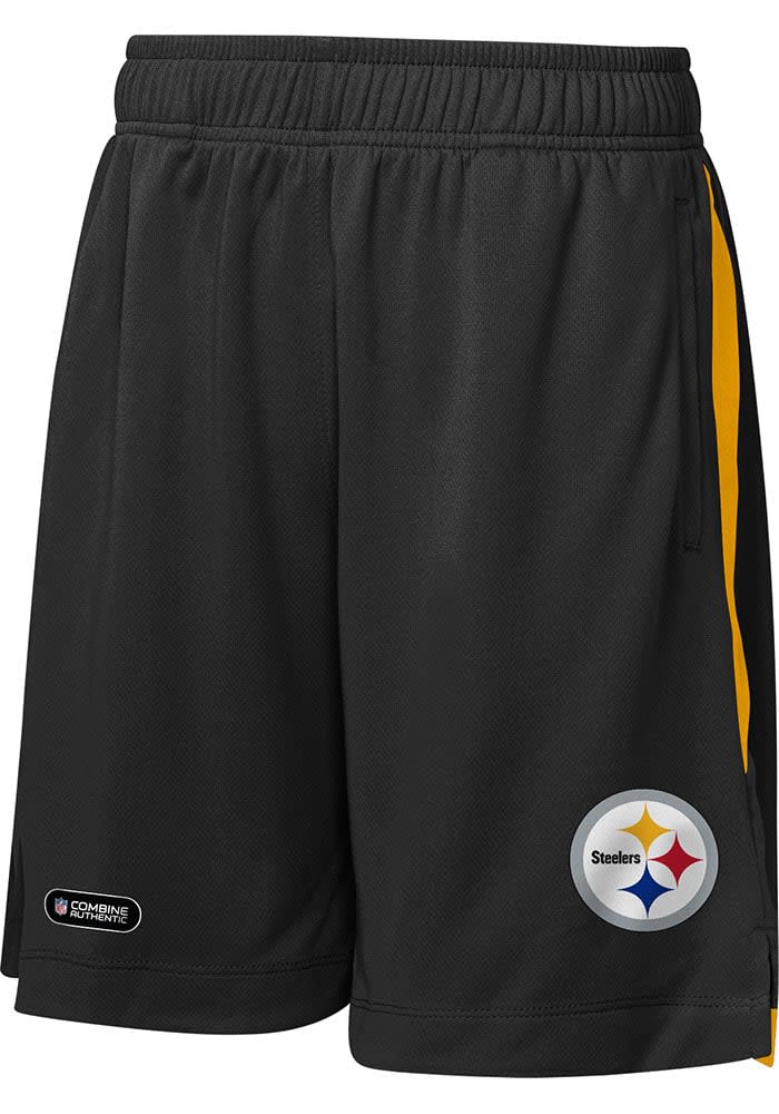 Pittsburgh Steelers Mens Black Field Point Shorts