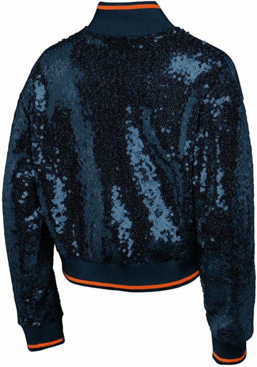 Chicago Bears Girls Navy Blue Glam Squad Long Sleeve Full Zip Jacket