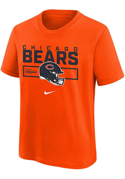 Nike Chicago Bears Youth ORANGE Helmet Essential Short Sleeve Tee