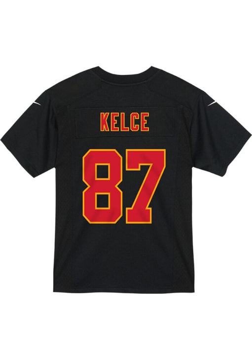 Travis Kelce Kansas City Chiefs Boys Black Nike Game Football Jersey