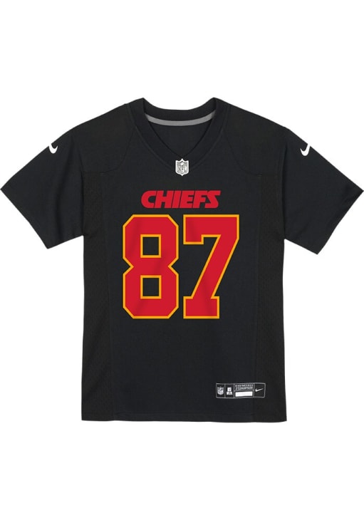 Travis Kelce Kansas City Chiefs Boys Black Nike Game Football Jersey