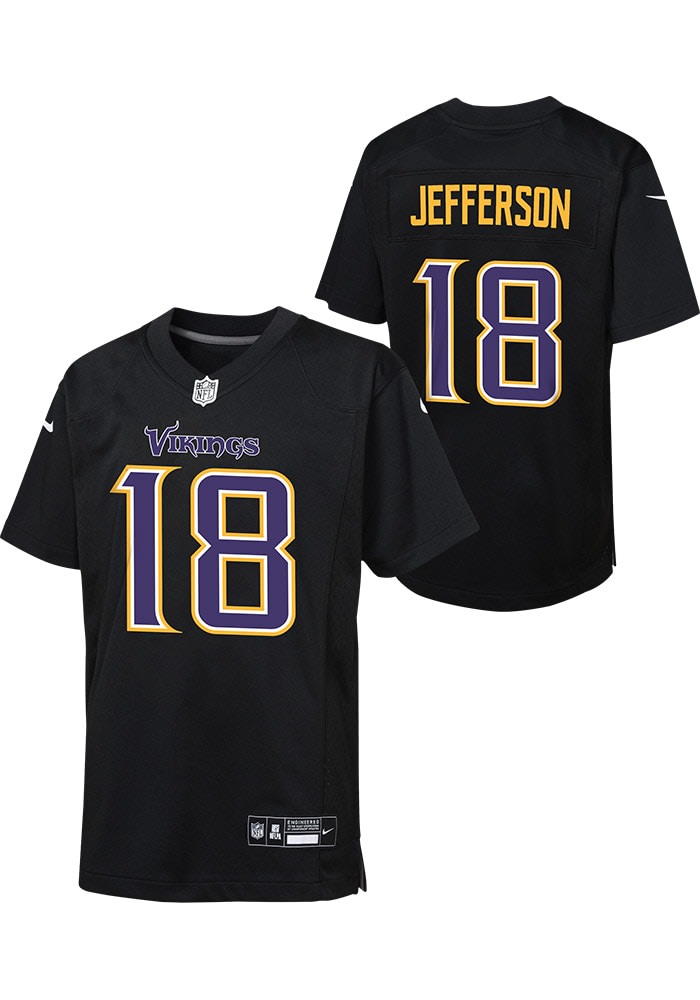 Minnesota Vikings Justin Jefferson Youth Game BLACK Nike Football Jersey