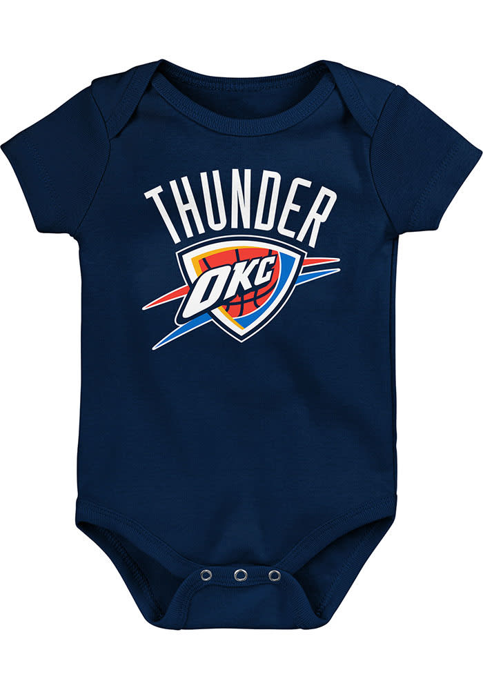 OKC Oklahoma City Thunder NAVY Baby Primary Logo Graphic One Piece