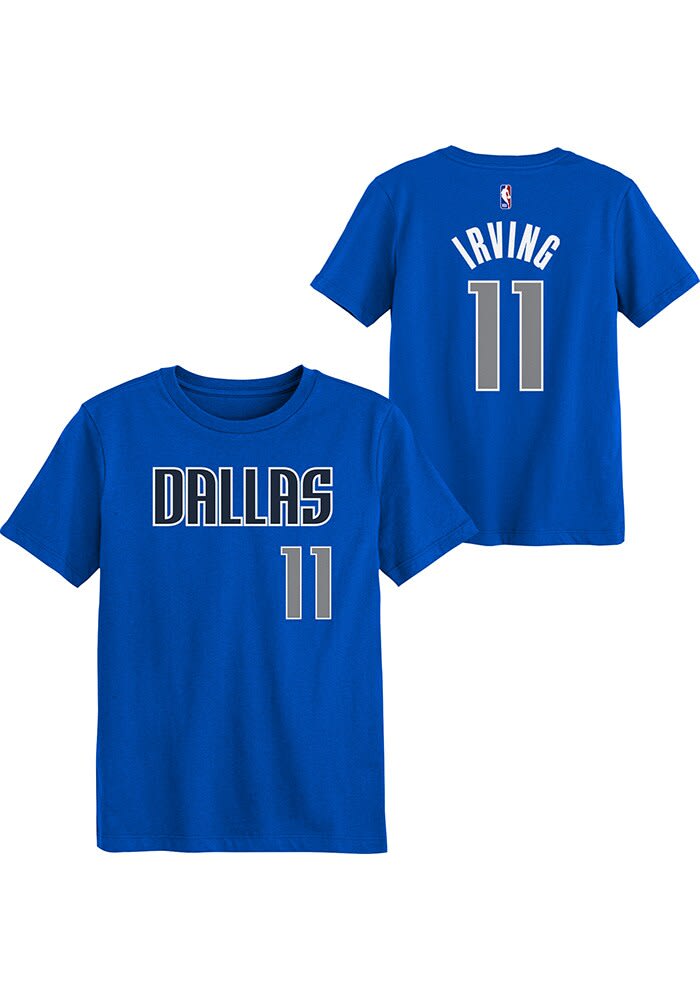 Kyrie Irving Dallas Mavericks Boys Blue Flat NN Short Sleeve T Shirt