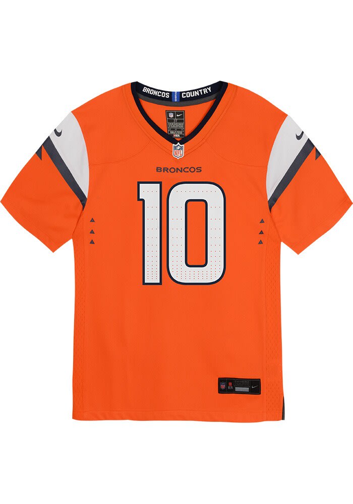 Denver Broncos Bo Nix Boys Home Replica ORANGE Nike Football