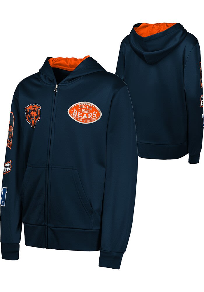 Chicago Bears Boys Training Camp Full Zip Hoodie - Ã‚Â NAVY
