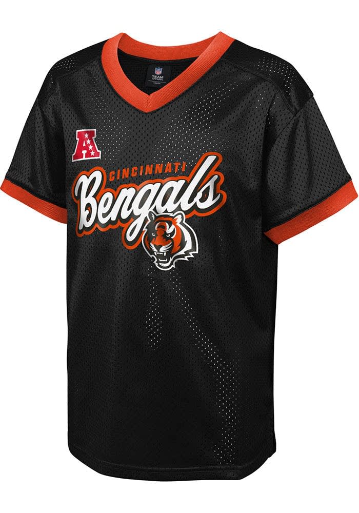 Cincinnati Bengals Youth Black Fashion Jersey Short Sleeve Fashion T Shirt