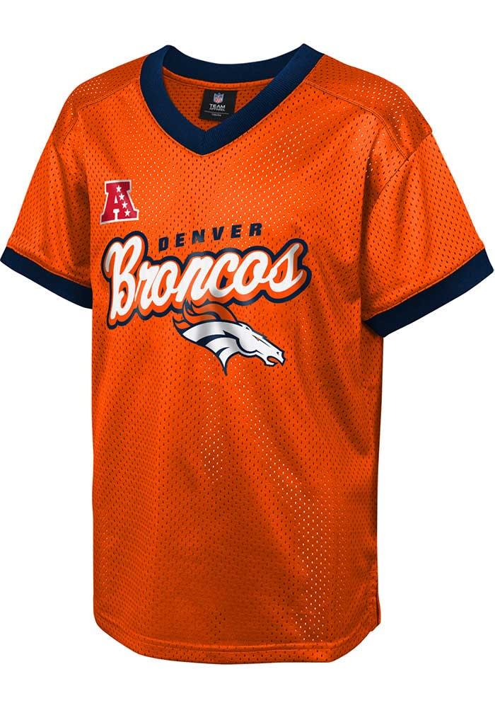 Denver Broncos Youth Fashion Jersey Short Sleeve Fashion T Shirt ORANGE