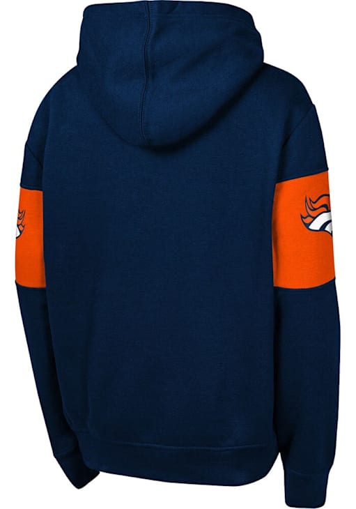 Denver Broncos Youth NAVY Red Zone Long Sleeve Hoodie 133430199