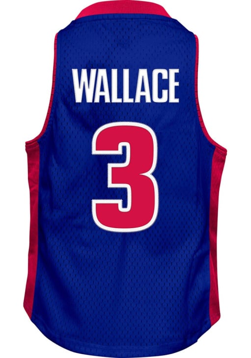 Ben Wallace  Mitchell and Ness Detroit Pistons Youth Swingman Road Blue Basketball Jersey