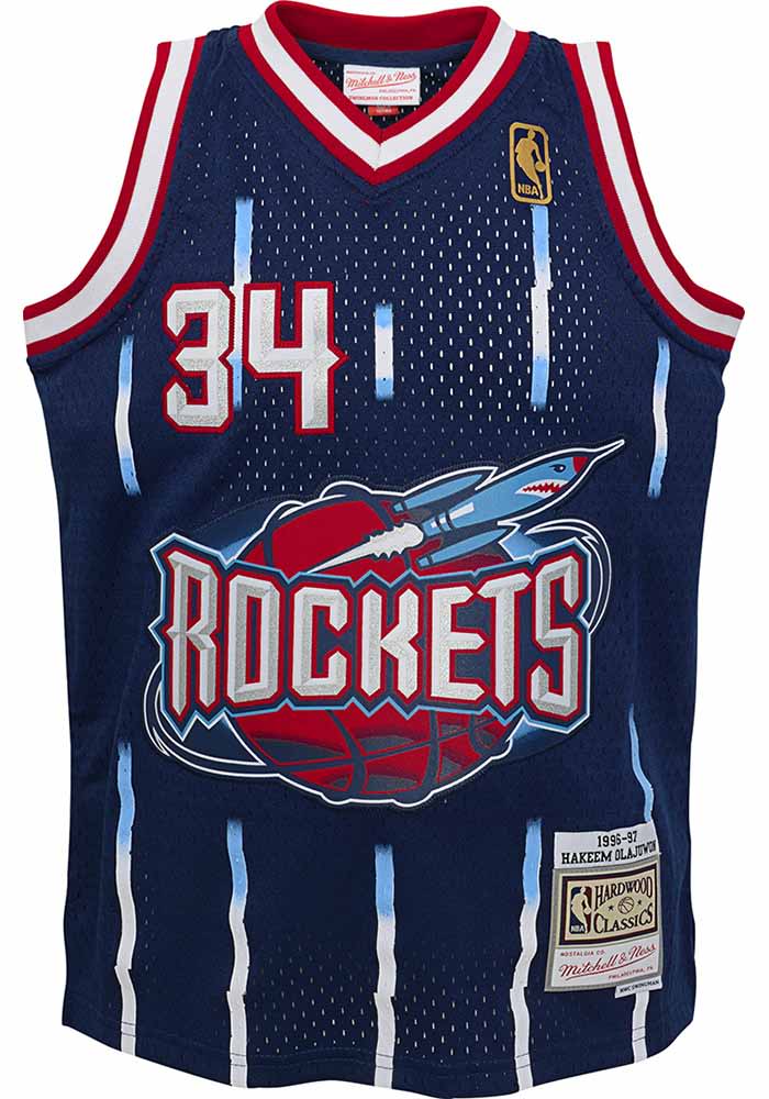 Houston Rockets Hakeem Olajuwon Youth NAVY Swingman Road