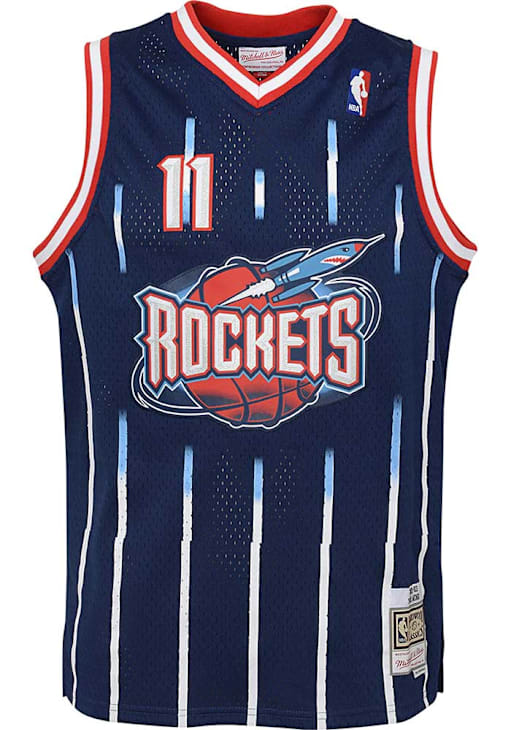 Yao Ming  Mitchell and Ness Houston Rockets Youth Swingman Road Navy Blue Basketball Jersey