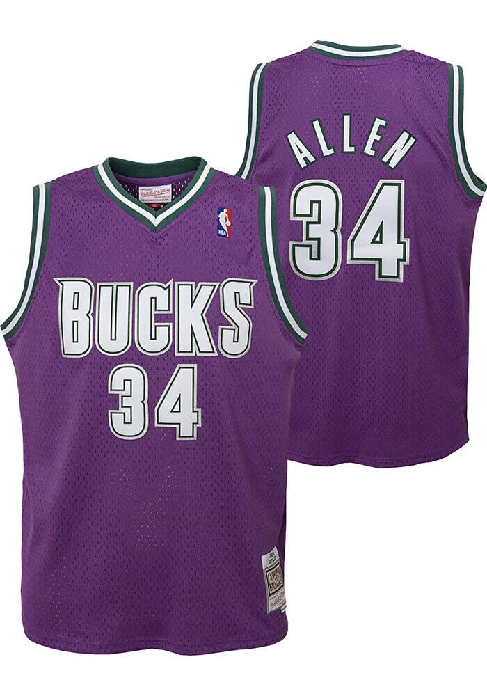 Milwaukee Bucks Ray Allen Youth PURPLE Swingman Road Basketball Jersey