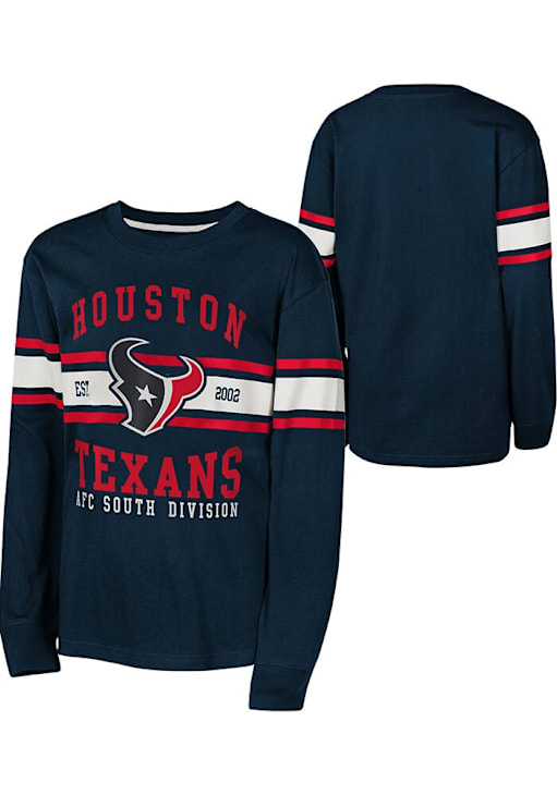 Houston Texans Youth NAVY All of the Lights Long Sleeve Tee