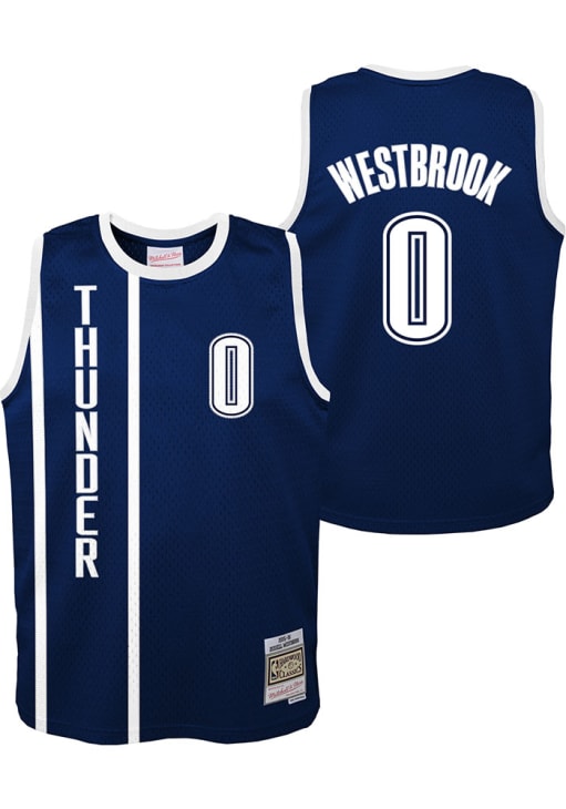 Russell Westbrook  Mitchell and Ness Oklahoma City Thunder Youth Swingman Alt Navy Blue Basketba..