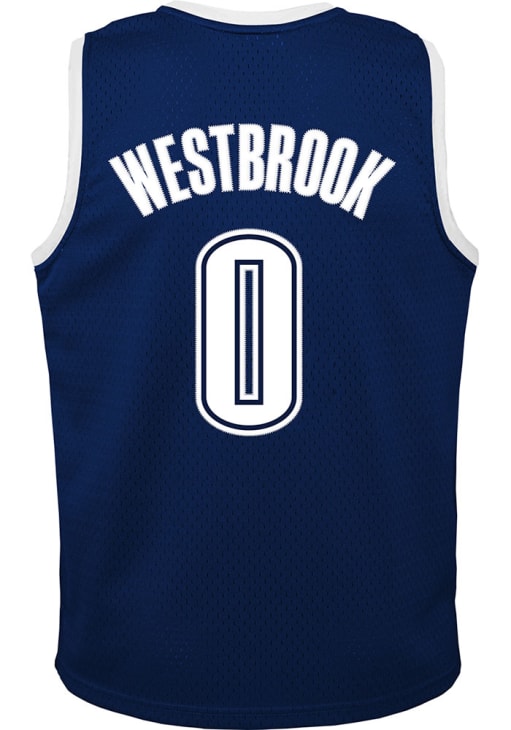 Russell Westbrook  Mitchell and Ness Oklahoma City Thunder Youth Swingman Alt Navy Blue Basketba..
