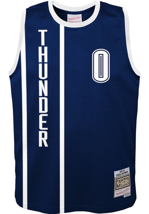 Russell Westbrook  Mitchell and Ness Oklahoma City Thunder Youth Swingman Alt Navy Blue Basketba..