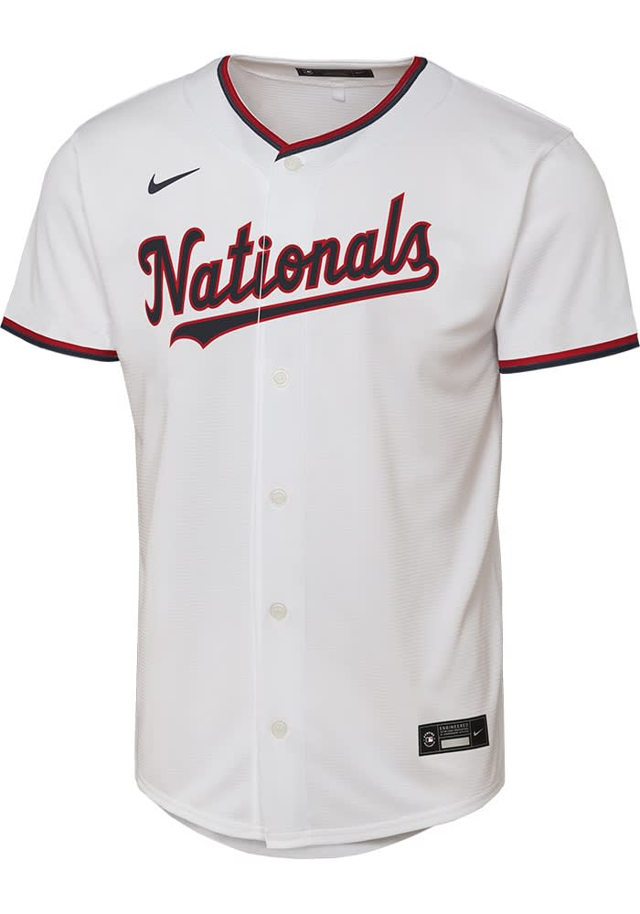 Washington Nationals Youth White Home Replica Blank Baseball
