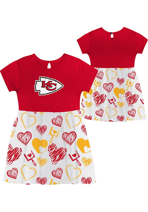 Kansas City Chiefs Baby Girls Red All Heart Short Sleeve Dress