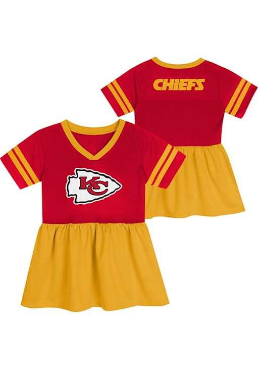 Kansas City Chiefs Baby Girls Red Stadium Lights Short Sleeve