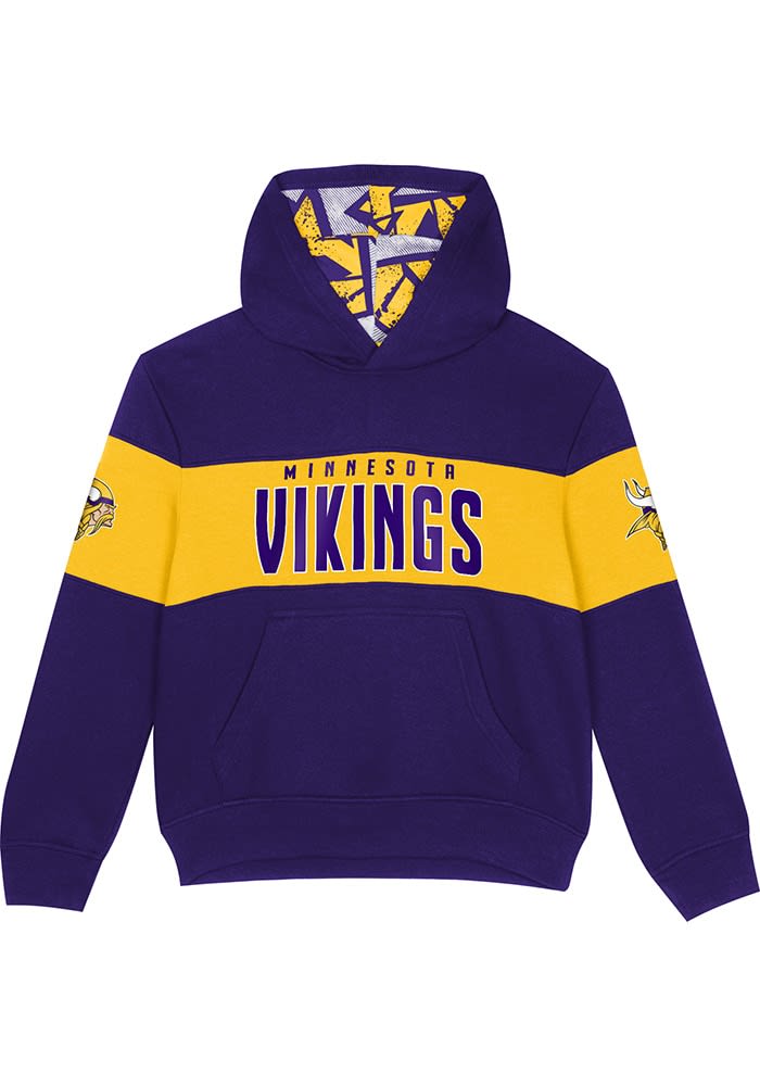 Minnesota Vikings Boys Purple Red Zone Long Sleeve Hooded Sweatshirt