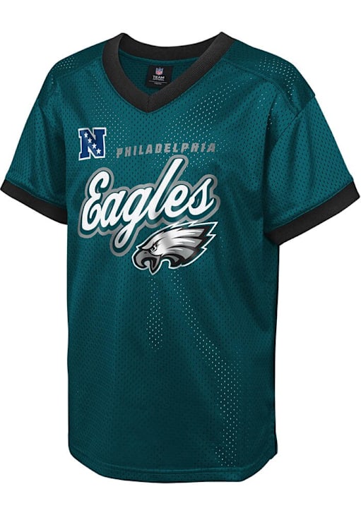 Philadelphia Eagles Youth TEAL Fashion Jersey Short Sleeve Fashion
