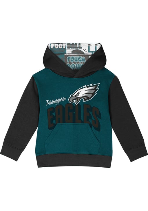 Philadelphia Eagles Toddler Teal Coin Toss Hood Set Top and Bottom
