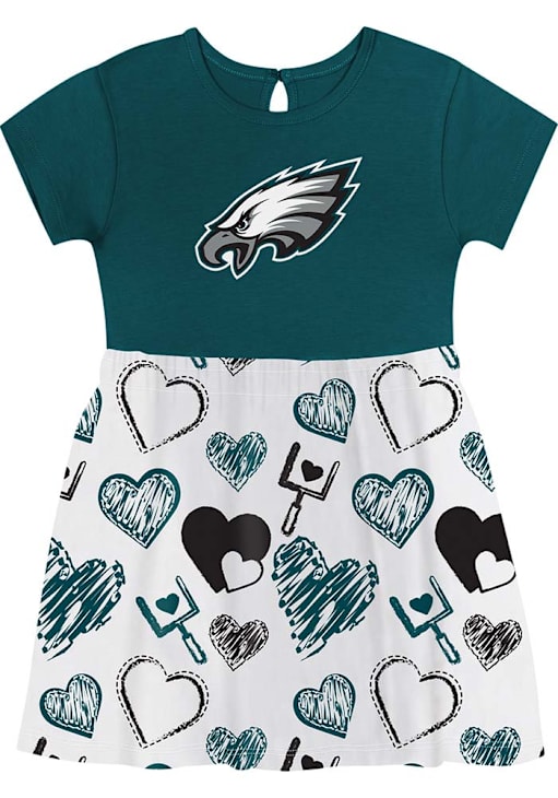 Philadelphia Eagles Baby Girls All Heart Short Sleeve Dress TEAL