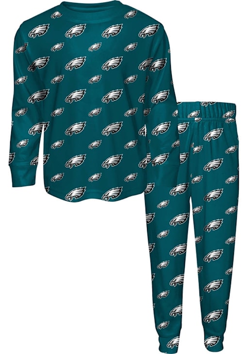 Philadelphia Eagles Boys All Over Printed PJ Set - Teal
