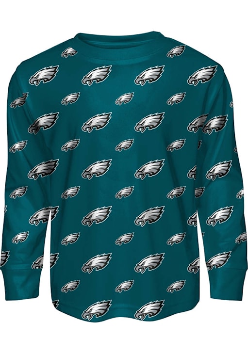 Philadelphia Eagles Boys All Over Printed PJ Set - Teal