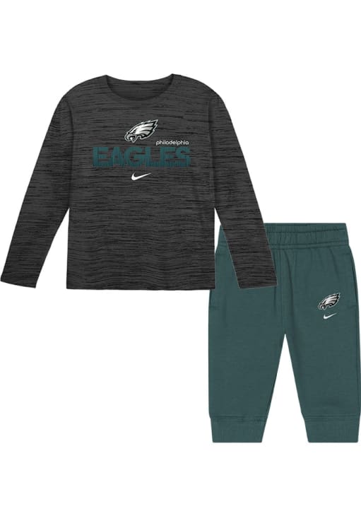 Nike Philadelphia Eagles Toddler Teal Nike Velocity LS Set Top and Bottom